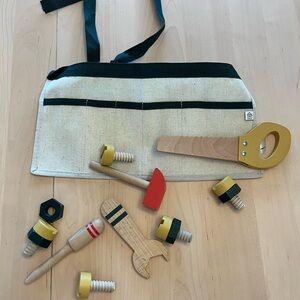Hearth & Hand Kids Tool Set with Apron - Yellow, Red, Black, Natural